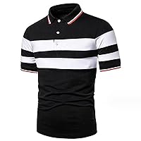 Men's Golf Polo Shirts Plaid Collar Short Sleeve Lapel T Shirts Casual Slim Fit Tennis Lightweight Tops with Pocket