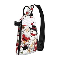 Santa Claus. Print Crossbody Backpack Casual Adjustable Bag Multifunctional Sling Backpack