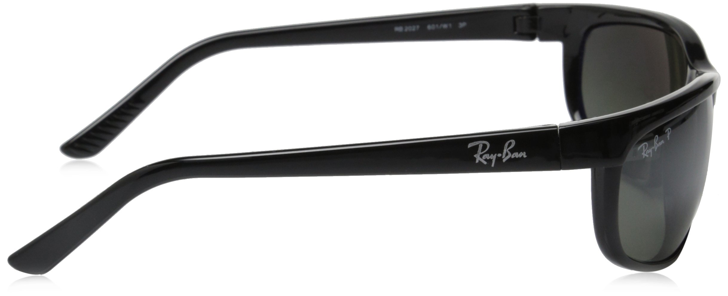 Ray Ban sunglasses RB2027 PRE, 601/W1 Black (Crystal Gray Mirror Polarized Lens), 63 mm