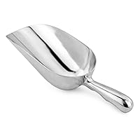 New Star Foodservice 34547 One-Piece Cast Aluminum Round Bottom Bar Ice Flour Utility Scoop, 24 -Ounce, Silver (Hand Wash Only)
