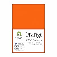 Orange Cardstock - 4 x 6 inch - 65Lb Cover - 100 Sheets - Clear Path Paper