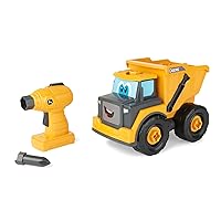 John Deere Dump Truck Toy - Buildable Dump Truck Take Apart Toys with Toy Drill - AA Batteries Included - STEM Building Toys - Yellow - Construction Toys for Kids Ages 18 Months and Up