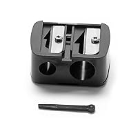 The BrowGal – Eye Make-Up Pencil Sharpener with Plastic Pick - Dual Hole Design, Easy Clean, Travel-Friendly, Compact - Beauty Sharpener for Eyeliner, Lip Liner and Brow Pencils - 