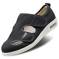 Women Diabetic Shoes, Adjustable Edema Comfy Sandal, Extra Wide Walking Memory Foam Slippers Closed Toe Easy On/Off for Elderly Swollen Bandaged Feet Indoor/Outdoor
