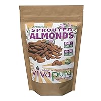 Vivapura Superfoods Organic Sprouted Almonds, 8 oz, Unpasteurized, Raw, Spanish Valencia Varietal, Vegan, Keto, Resealable Pouch (Pack of 1)