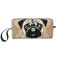 BREAUX Cute Pug Dog Printed Portable Cosmetic Bag Zipper Pouch Travel Cosmetic Bag, Daily Storage Bag