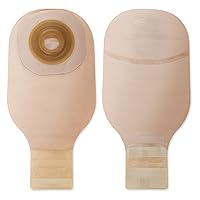 Hollister 8665 Premier 1-Piece 12” Drainable Ostomy Pouch & Soft Convex Flextend Skin Barrier, Pre-Sized 1-1/2”, Beige with Viewing Option, 5 Pack