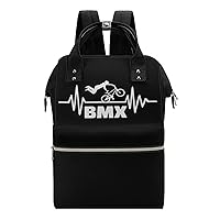 Heartbeat BMX Diaper Bag for Women Large Capacity Daypack Waterproof Mommy Bag Travel Laptop Backpack