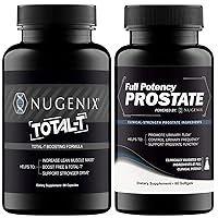 Total-T - Free and Total Testosterone Booster for Men & Nugenix Full Potency Prostate Supplement for Men