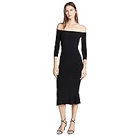 Norma Kamali Women's Off Shoulder Fishtail Dress to Knee