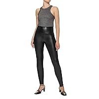 Women's Faux Leather Legging with Tummy Control