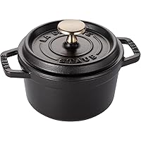 Staub 1101425 Round Cocotte Pot, 14 cm, Matt Black