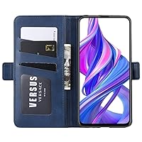 for Honor 9X Pro Wallet Case, Leather Book Flip Folio Shockproof Phone Case Cover with Kickstand, Card Holder and Magnetic Closure for Honor 9X Pro 2019 - Blue