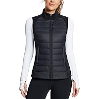 BALEAF Women's Lightweight Warm Puffer Vest Running Winter Hybrid Sleeveless Quilted Water Resistant Jacket