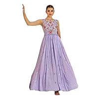 Fancy Girlish Indian Georgette Frill Gown Thread Embroidery & Sequin Diwali festival Long Dress 3083