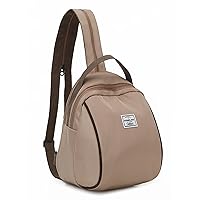 Crossbody Sling Backpack for Women Large Capacity Lightweight,Sling Bag Multiple Pockets Trendy Durability (Beige（米色）)