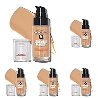 Revlon Liquid Foundation, ColorStay Face Makeup for Combination & Oily Skin, SPF 15, Medium-Full Coverage with Matte Finish, Golden Beige (300), 1.0 oz (Pack of 5)