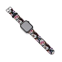 Dead Sugar Skull Apple Watch Band 38mm 40mm 42mm 44mm Silicone for Iwatch Series 6/5/4/3/2/1 Replacement Strap Accessories