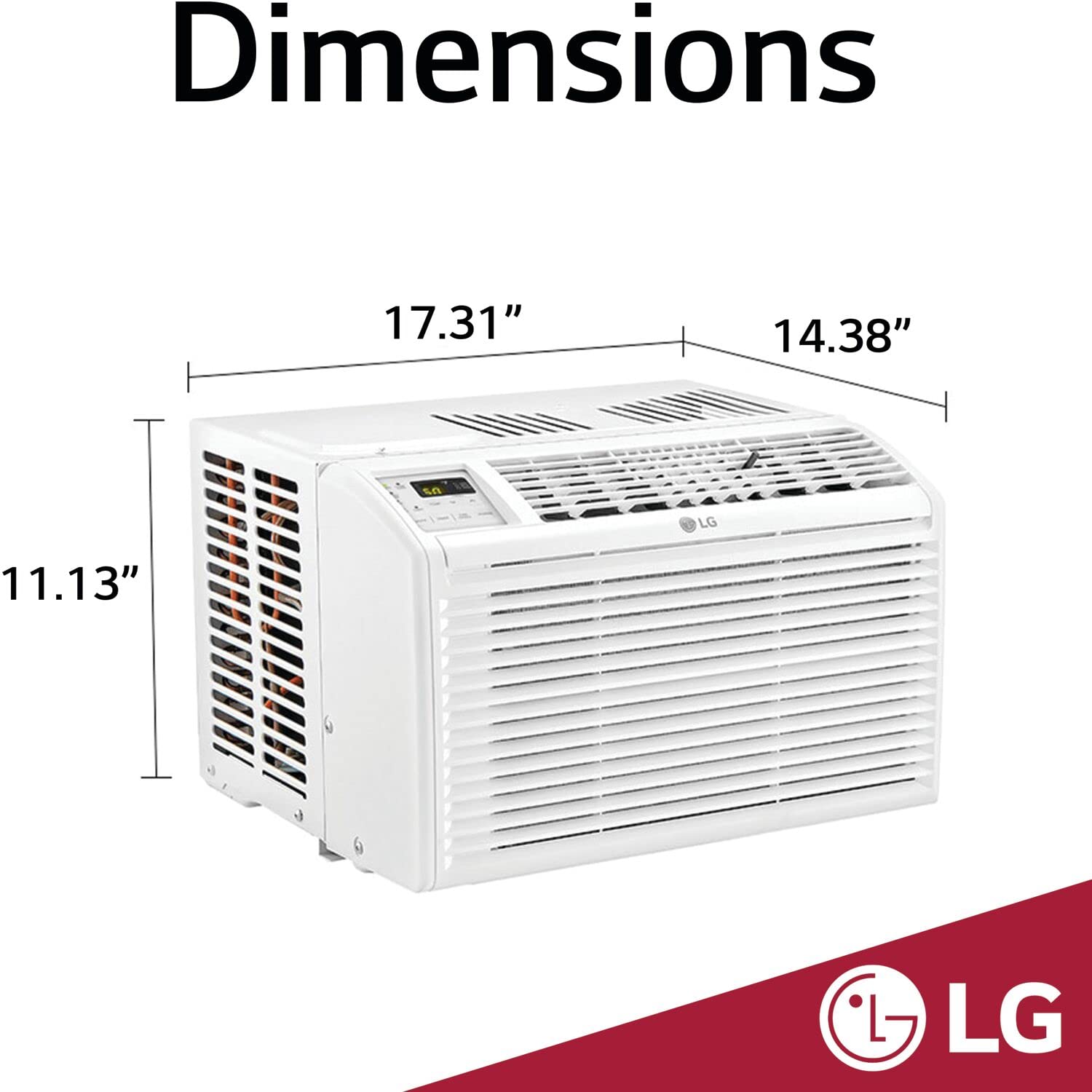 LG 6,000 BTU Window Conditioner, Cools 250 Sq.Ft. (10' x 25' Room Size), Quiet Operation, Electronic Control with Remote, 2 Cooling & Fan Speeds, 2-Way Air Deflection, Auto Restart, 115V, White