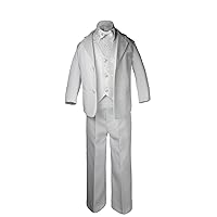 Formal Boys White Suit Paisley Tuxedo from Baby Kid Teen S-20 (4T)