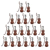20 Sets Miniature Violin Mini Musical 1/12 Instrument Model Dollhouse Furniture Crafts Ornament for Dollhouse Fairy Garden Holiday Tree Decoration
