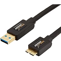 Amazon Basics Z25K USB 3.0 Cable, Type A-Male to Micro B, 6 Feet (1.8 Meters), Black
