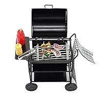 Dollhouse Kitchen Furniture Foods Barbecue Miniature BBQ Grill Roasting Oven Set Decor Accessories Pretend Play