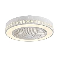TIXBYGO F004 LED Ceiling Light Ceiling Fan with LED Lighting Dimmable Fan Light 48 W Adjustable Wind Speed Quiet Ceiling Lamp Children's Room Chandelier