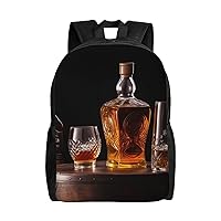 Whisky Beer Pictures print Backpacks Waterproof Light Shoulder Bag Casual Daypack For Work Traveling Hiking