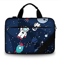 11.6 12 12.9 13 13.3 Inches Canvas Laptop Carrying Shoulder Sleeve Carrying Case Ultrabook Protective Bag Messenger Briefcase with Side Handle(Astronaut)