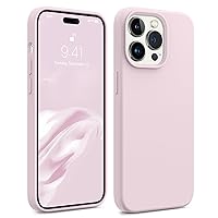 AOTESIER Shockproof Series iPhone 14 Pro Max Case, Silicone Ultra Slim Thin Cover, Full-Body Protective Phone Case for iPhone 14 Pro Max, 6.7 inch, Ice Pink