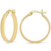 Amazon Essentials 14K Gold or Sterling Silver Plated Polished Dome Hoop