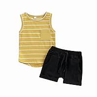 Karwuiio Toddler Baby Boys Outfit Sleeveless Vest Tank Tops Casual Shorts Sets 2PCS Summer Baby Clothes