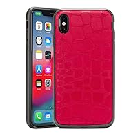 Rocstor Premium Alligator Collection Case for iPhone Xs Max – Satin Fabric – Alligator Pattern - Red - Military Standard 810G Tested