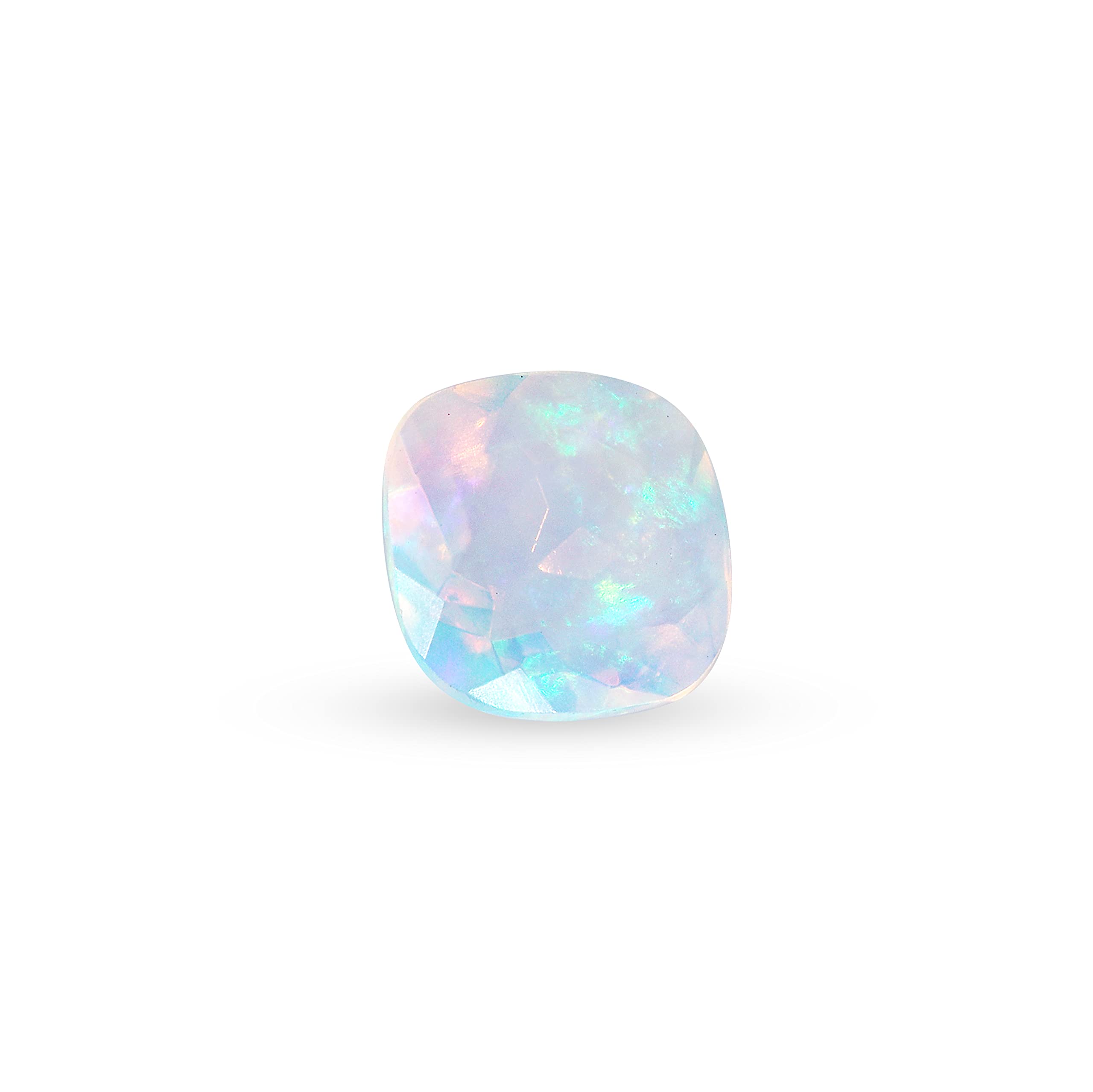 Natural Ethiopian Opal 7 mm Cushion Shape Loose Gemstone Cut Stone Fire Opal For Making Jewelery 0.79 Ct