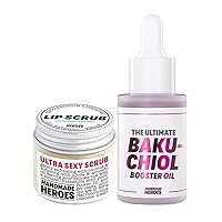 Save 10% Lip Scrub and Bakuchiol Face Oil Bundle - Clean Sustainable Skincare Lip Exfoliator and Lip Treatment