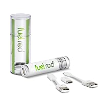Portable Charger Kit - Pack of 2 - Includes All Cables & Adapters Compatible with All Tablets & Smart Phones, Rechargeable Backup Power Bank, Swap for Charged Rod at Kiosk