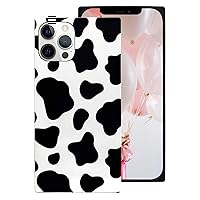 Guppy Compatible with iPhone 14 Pro Max Square Case Luxury Cute Cow Print Black White Spots Cool Animal Skin Pattern Reinforced Corner Ultra Slim Lightweight Soft Bumper Protective Case 6.7 inch