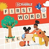 Scrabble: First Words: (Interactive Books for Kids Ages 0+, First Words Board Books for Kids, Educational Board Books for Kids) (PlayPop)