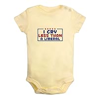I Cry Less Than A Liberal Funny Romper, Newborn Baby Bodysuit, Infant Cute Jumpsuit, 0-24 Months Kids One-Piece Outfits