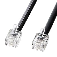 Sanwa Supply TEL-N1-5BKN2 Modular Cable (Black) 16.4 ft (5 m)