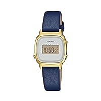 Casio Women's LADY'S DIGITAL LA670WFL (la670wfl) Digital Watch (Navy), gold, Waterproof