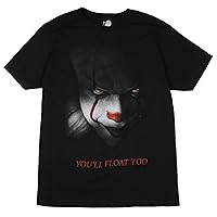 Stephen King's It Men's Pennywise in The Shadows You'll Float Too Adult Graphic Print T-Shirt