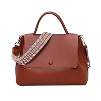 Elegant Handbag Women Large Capacity Tote Bag Retro PU Leather Shoulder Bag (Color: Brown, Size: 29.5 x 12 x 23 cm)