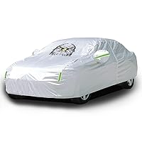 Nilight Waterproof Car Cover All Weather Snowproof UV Protection Windproof Outdoor Full car Cover, Oxford Material Door Shape Zipper Design Universal Fit for Sedan Length 186 to 193 inch