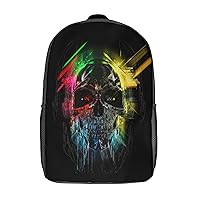 Colorful Rock Regae Skull Laptop Backpack for Men Women 17 Inch Travel Computer Bag Fashion Daypack