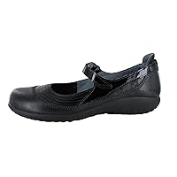 NAOT Footwear Women's Kirei Maryjane with Cork Footbed and Arch Comfort and Support - Lightweight and Perfect for Travel- Removable Footbed Black Leather Combo 10-10.5 M US