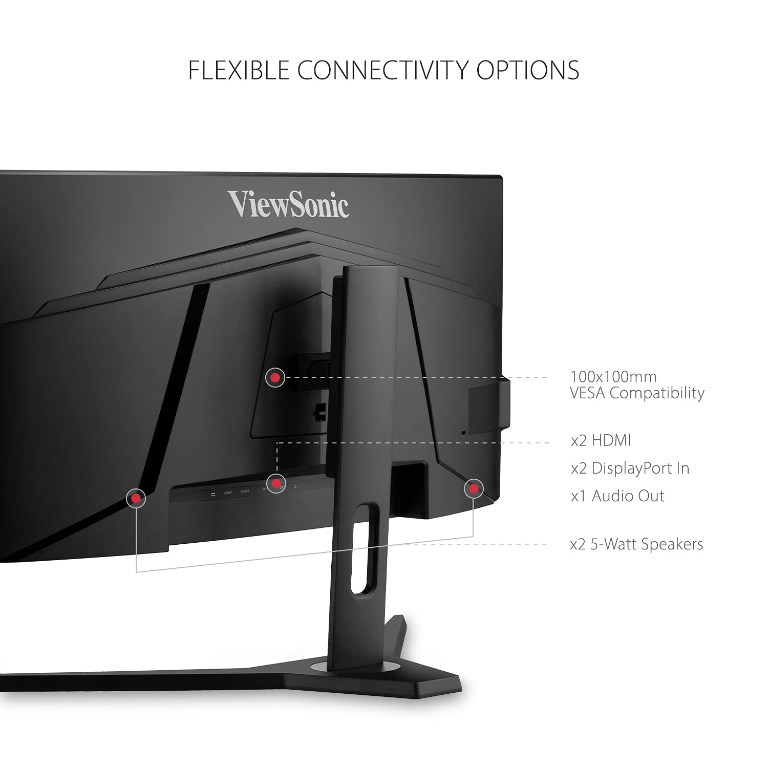 ViewSonic OMNI VX3418-2KPC 34 Inch Ultrawide Curved 1440p 1ms 144Hz Gaming Monitor with Adaptive Sync, Eye Care, HDMI and Display Port, Black