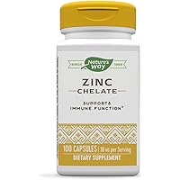 Nature's Way Zinc Chelate, Supports Immune Function*, 30 mg per Serving, 100 Capsules