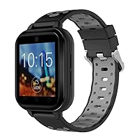 SportsSmartWatch: Waterproof (IP67) Android 6.0 Sports + Health SmartWatch (Black Case, Gray Strap): 4G Cell Android, GPS, WIFI, Heart Rate, Music & Video Player, Camera.